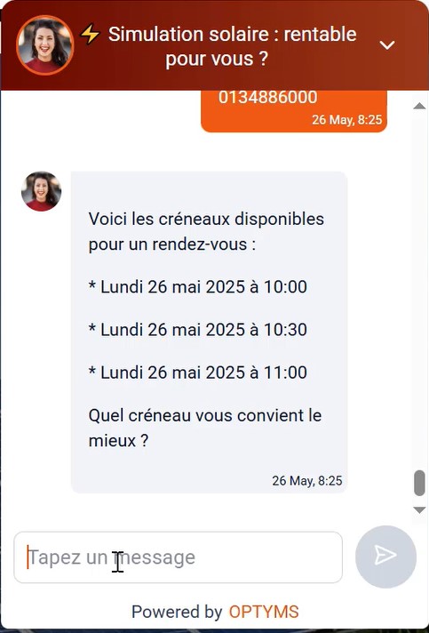 Prise de rendez-vous automatique par assistant IA